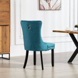 Artemis Home Ceres Set of 2 Teal Velvet Fabric Dining Chair - Green - Wilko - thumbnail 5