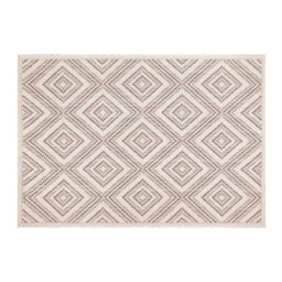Palma Geometric Indoor and Outdoor Rug - Neutral and Brown/160cm - Wilko - thumbnail 1
