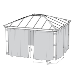 Palram Canopia Dallas 3.6 x 4.2m Gazebo Curtain 4 Pack - Size: 0.1 x 409 x 212cm - Grey - Wilko - thumbnail 6