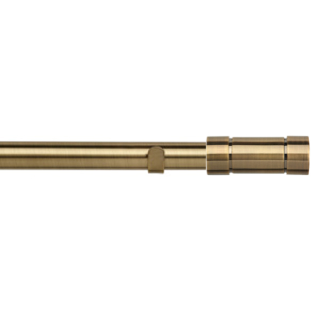 New Edge Blinds 60cm Fixed Length Antique Brass Eyelet Metal Curtain Pole Set with Aspect Finial - Wilko - image 1