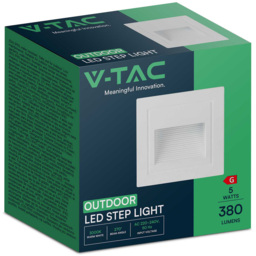 V-TAC 4 Pack 5W White Square Warm White LED Step Light - Size: 8.4 x 8.4 x 5cm - Wilko - thumbnail 4
