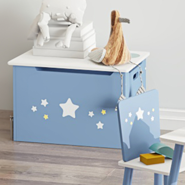Playful Haven Blue Kids Storage Chest - Size: 55 x 34 x 35.5cm - Wilko - image 1