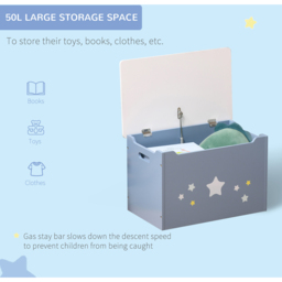 Playful Haven Blue Kids Storage Chest - Size: 55 x 34 x 35.5cm - Wilko - thumbnail 6