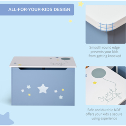 Playful Haven Blue Kids Storage Chest - Size: 55 x 34 x 35.5cm - Wilko - thumbnail 5