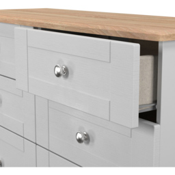 Crowndale Sussex 6 Drawer Grey Ash and Bardolino Oak Wide Chest of Drawers Ready Assembled - Grey Ash & Bardolino Oak - Wilko - thumbnail 7