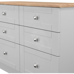 Crowndale Sussex 6 Drawer Grey Ash and Bardolino Oak Wide Chest of Drawers Ready Assembled - Grey Ash & Bardolino Oak - Wilko - thumbnail 6