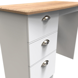 Crowndale Victoria 3 Drawer White Ash and Oak Computer Desk - Size: 41.5 x 95 x 79.5cm - Wilko - thumbnail 6