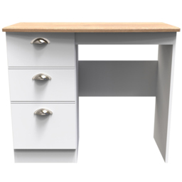 Crowndale Victoria 3 Drawer White Ash and Oak Computer Desk - Size: 41.5 x 95 x 79.5cm - Wilko - thumbnail 3