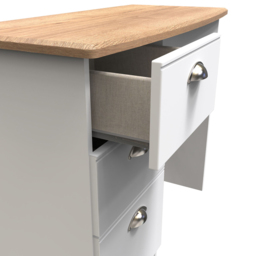 Crowndale Victoria 3 Drawer White Ash and Oak Computer Desk - Size: 41.5 x 95 x 79.5cm - Wilko - thumbnail 7