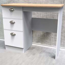 Crowndale Victoria 3 Drawer White Ash and Oak Computer Desk - Size: 41.5 x 95 x 79.5cm - Wilko