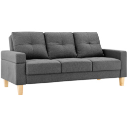 Home Detail Victoria 3 Seater Dark Grey Fabric Sofa Bed - Wilko - thumbnail 3