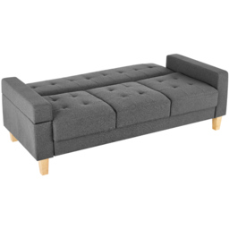 Home Detail Victoria 3 Seater Dark Grey Fabric Sofa Bed - Wilko - thumbnail 4