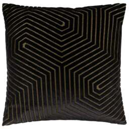 Paoletti Evoke Black Cut Velvet Cushion - Size: 45 x 45 cm - Wilko