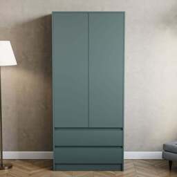 Vida Designs Denver Jasper Green 2 Door 2 Drawer Wardrobe - Size: 2 Door, 2 Drawer - Wilko - thumbnail 4