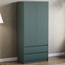 Vida Designs Denver Jasper Green 2 Door 2 Drawer Wardrobe - Size: 2 Door, 2 Drawer - Wilko - thumbnail 1