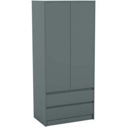 Vida Designs Denver Jasper Green 2 Door 2 Drawer Wardrobe - Size: 2 Door, 2 Drawer - Wilko - thumbnail 3