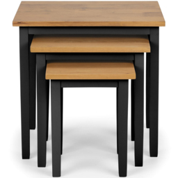 Julian Bowen Cleo 2 Tone Black and Oak Nest of Tables Set of 3 - Size: 46 x 48 x 33cm - Wilko - thumbnail 4