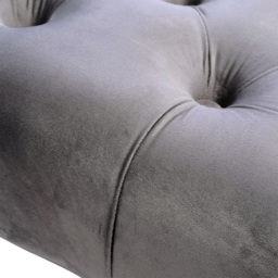 Living and Home Light Grey Velvet Buttoned Footstool - Wilko - thumbnail 4