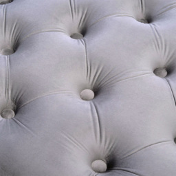 Living and Home Light Grey Velvet Buttoned Footstool - Wilko - thumbnail 5