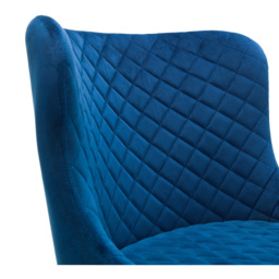 Julian Bowen Luxe Blue Velvet Bar Stool - Size: 55 x 47 x 106cm - Black - Wilko - thumbnail 5