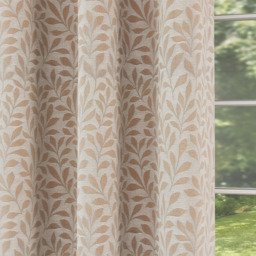 Enhanced Living Sherwood Natural Jacquard Leaf Thermal Blackout Eyelet Curtains 168 x 183cm - Size: W 168 x D 183cm - Wilko - thumbnail 4