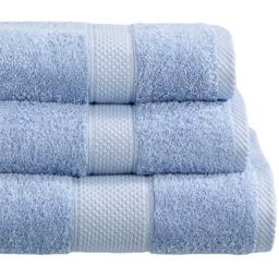 Imperial Hotel Quality Light Blue Combed Cotton Turkish Bath Mat - Size: 50 x 80 x 4cm - Wilko - thumbnail 3