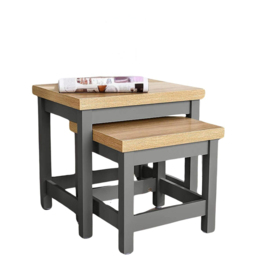 Home Source Avon Graphite Grey Nest of Tables Set of 2 - Size: 41 x 50.5 x 40cm - Wilko - thumbnail 3