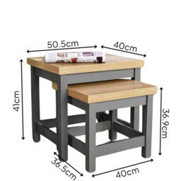 Home Source Avon Graphite Grey Nest of Tables Set of 2 - Size: 41 x 50.5 x 40cm - Wilko - thumbnail 7