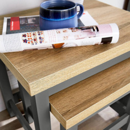 Home Source Avon Graphite Grey Nest of Tables Set of 2 - Size: 41 x 50.5 x 40cm - Wilko - thumbnail 5