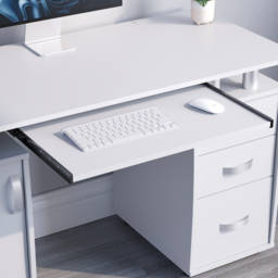 Vida Designs Otley 3 Drawer Computer Desk White - Size: 74 x 120 x 55cm - Wilko - thumbnail 4