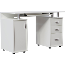 Vida Designs Otley 3 Drawer Computer Desk White - Size: 74 x 120 x 55cm - Wilko - thumbnail 3