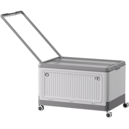Living and Home 3 Way Access Grey Plastic Storage Box with Wheels 54 x 36cm - Size: 33.5 x 54 x 36cm - Wilko
