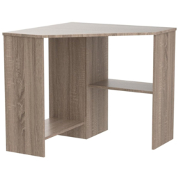 Home Source Wellington 2 Shelf Compact Corner Computer Desk Oak Effect - Size: 75 x 71.5 x 71.5cm - Brown - Wilko - thumbnail 3