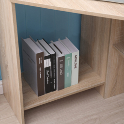 Home Source Wellington 2 Shelf Compact Corner Computer Desk Oak Effect - Size: 75 x 71.5 x 71.5cm - Brown - Wilko - thumbnail 5