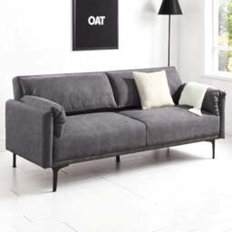 OAT Home Padstow 3 Seater Charcoal Grey Click Clack Sofa Bed - Wilko - thumbnail 1