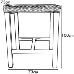 FWStyle Maya White Wash Handmade Bar Table - Size: 100 x 73 x 73cm - Wilko - thumbnail 5
