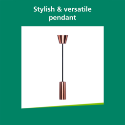 Sylvania Sylpendant Copper Ceiling Pendant Light - Size: 165 x 7.4 x 7.4cm - Gold - Wilko - thumbnail 3