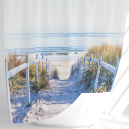Benjamin Tate Design Blue Path to the Beach at Baltic Sea Shower Curtain 170 x 170cm - Size: 170 x 170 x 1cm - Wilko - thumbnail 4