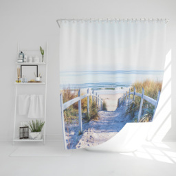 Benjamin Tate Design Blue Path to the Beach at Baltic Sea Shower Curtain 170 x 170cm - Size: 170 x 170 x 1cm - Wilko - thumbnail 3