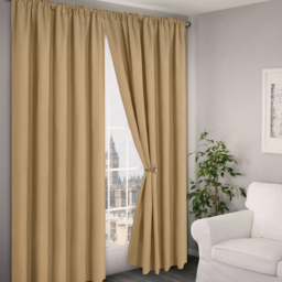 Velosso Verona Latte Tape Top Curtains 168 x 137cm - Size: W 168 x D 137cm - Cream - Wilko