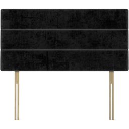 Bedmaster Double Black Naples Velvet Milan Lined Headboard - Wilko - thumbnail 3