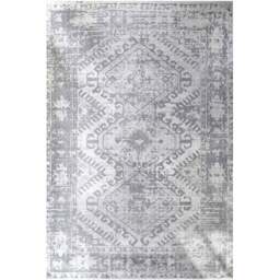 Kukoon Silver and Grey Bordered Geometric Distressed Rug 150 x 80cm - Yellow - Wilko - thumbnail 1