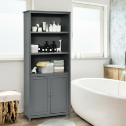 Costway 2 Door 3 Shelf Grey Bookcase - Wilko - thumbnail 7