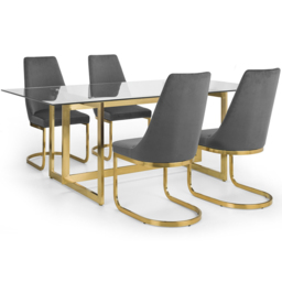 Julian Bowen Vittoria Cantilever Set of 2 Grey Dining Chairs - Wilko - thumbnail 6