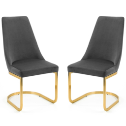 Julian Bowen Vittoria Cantilever Set of 2 Grey Dining Chairs - Wilko - thumbnail 5