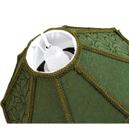 Happy Homewares Victorian Style Empire Forest Green Fabric with Tassels Pendant Shade - Size: 19 x 30 x 30cm - Wilko - thumbnail 5