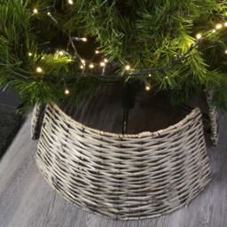 Samuel Alexander KD Medium Natural Willow Wicker Rattan Christmas Tree Skirt 25 x 58cm - Size: 40 x 58 x 58cm - Brown - Wilko - thumbnail 4