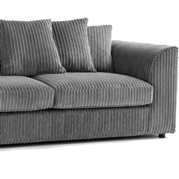 Luxor 5 Seater Grey Jumbo Cord Scatter Back Sofa Suite - Wilko - thumbnail 5