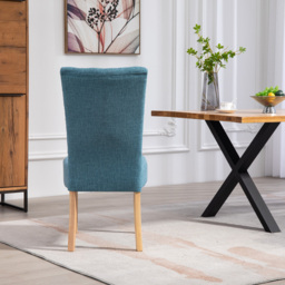 Artemis Home Carrara Set of 2 Teal Pienza Fabric Dining Chairs - Blue - Wilko - thumbnail 7