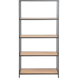 Florence Seaford 4 Shelf Oak and Black Metal Bookcase - Furniture To Go - Wilko - thumbnail 4